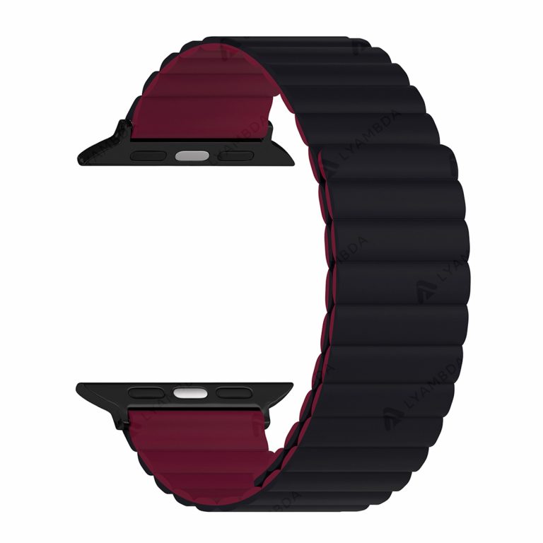 Ремешок Lyambda Acrux для Apple Watch, 38-40 мм, силикон, черный/красный (DSJ-30-40-BW)