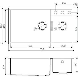 Кухонная мойка Omoikiri Tedori 85-2-U PL платина (4993947)