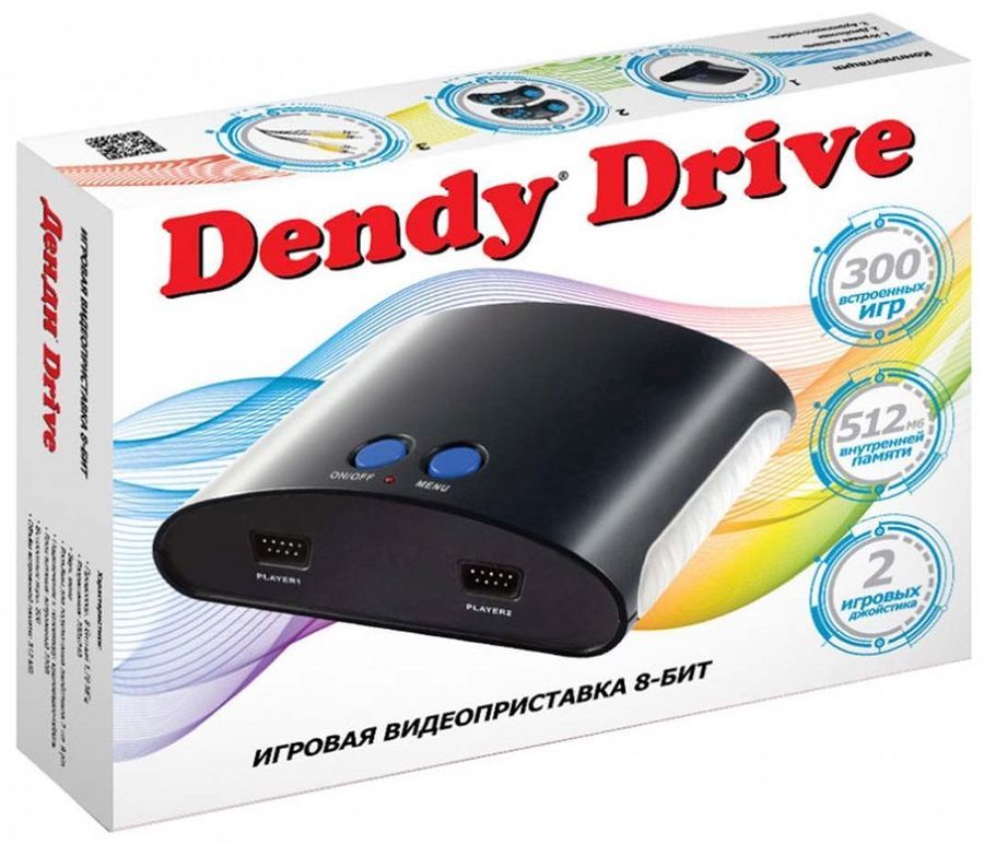 Игровая приставка Dendy Drive, черный + 300 игр (DRIVE 300)