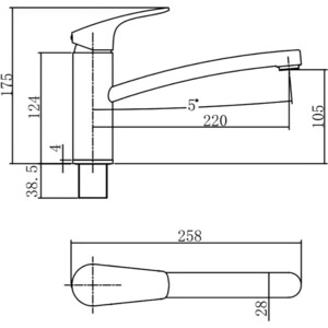 Смеситель для кухни Aquanet AF330-40C Static (237446)