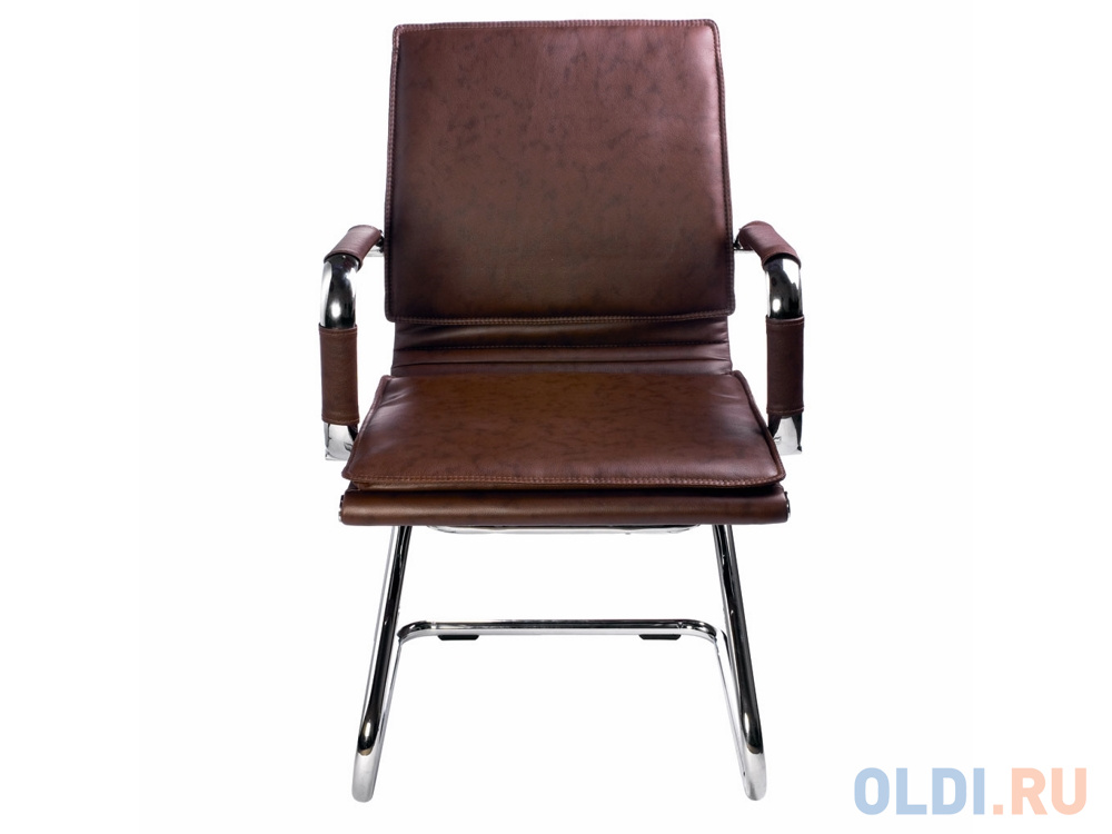 Кресло Buro CH-993-Low-V/Brown коричневый искусственная кожа полозья хром