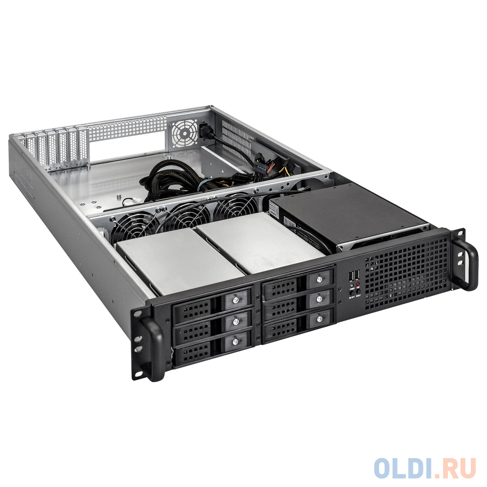 Серверный корпус ExeGate Pro 2U660-HS06 <RM 19", высота 2U, глубина 660, БП 500ADS, 6xHotSwap, USB>