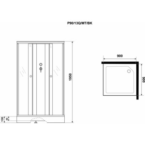 Душевая кабина Niagara Promo P90/13Q/MT/BK 90х90х195