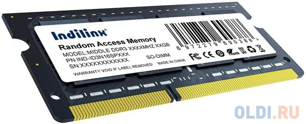 Память SO-DIMM DDR3 8Gb PC12800 1600MHz CL11 Indilinx   1.5V (IND-ID3N16SP08X) в Москвe