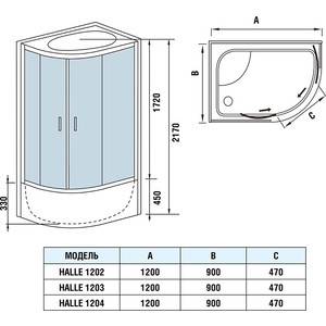 Душевая кабина WeltWasser WW500 Halle 1202 L с крышей 120х90х217 левая (10000003251)