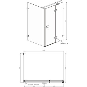 Душевой уголок Ambassador Abner 120x90 прозрачный, хром (10011104R)