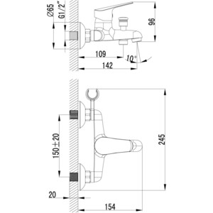 Смеситель для ванны Lemark Partner напольный (LM6552C, LM8565C) в Москвe