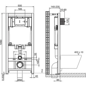 Инсталляция для унитаза BelBagno BB002-80 в Москвe