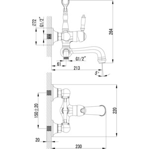 Смеситель для ванны Lemark Villa напольный бронза (LM4812B, LM8565B)