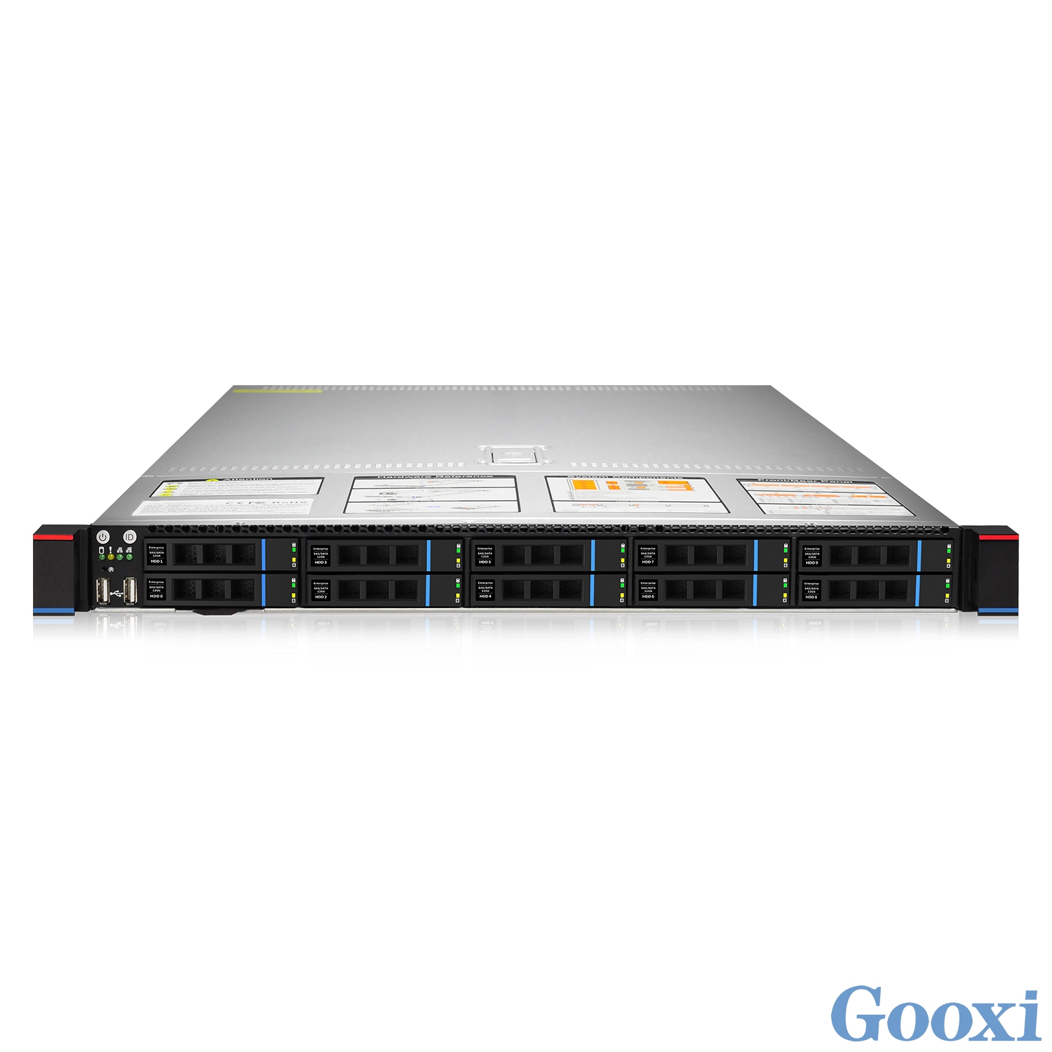 Серверная платформа GOOXI SL101-D10R-G3, 2xSocket4189, 32xDDR4, 10x2.5 HDD HS + 2x2.5 HS, 2xM.2-PCI-E, 2xGLAN, IPMI, Redundant 2x800 Вт, 1U (0.21.001.0059)