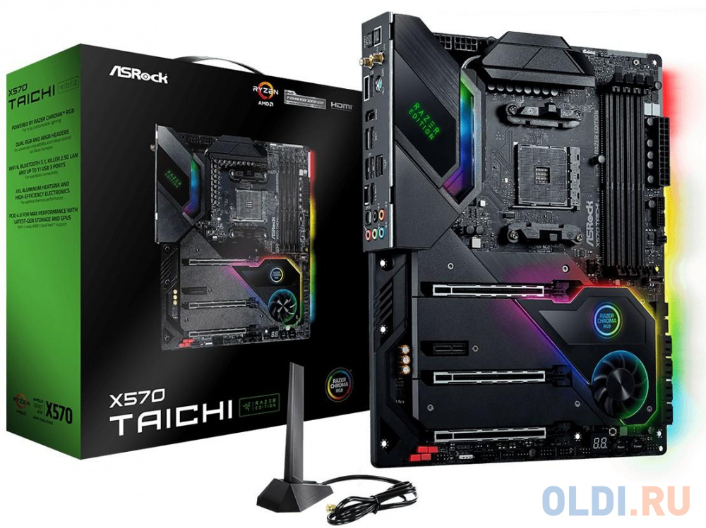 Материнская плата ASRock X570 TAICHI RAZER EDITION Socket AM4 AMD X570 4xDDR4 3xPCI-E 16x 1xPCI-E 1x 8 ATX Retail