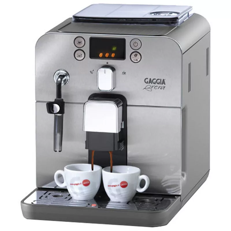 Кофемашина автоматическая GAGGIA Brera Silver, молотый/зерновой, 1.2 л, ручной капучинатор, керамические жернова, дисплей, серебристый, 1.4 кВт (RI9305/01)