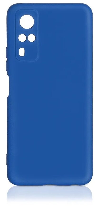 Чехол DF для Poco M4 Pro (4G) с микрофиброй Silicone Blue poOriginal-06 в Москвe