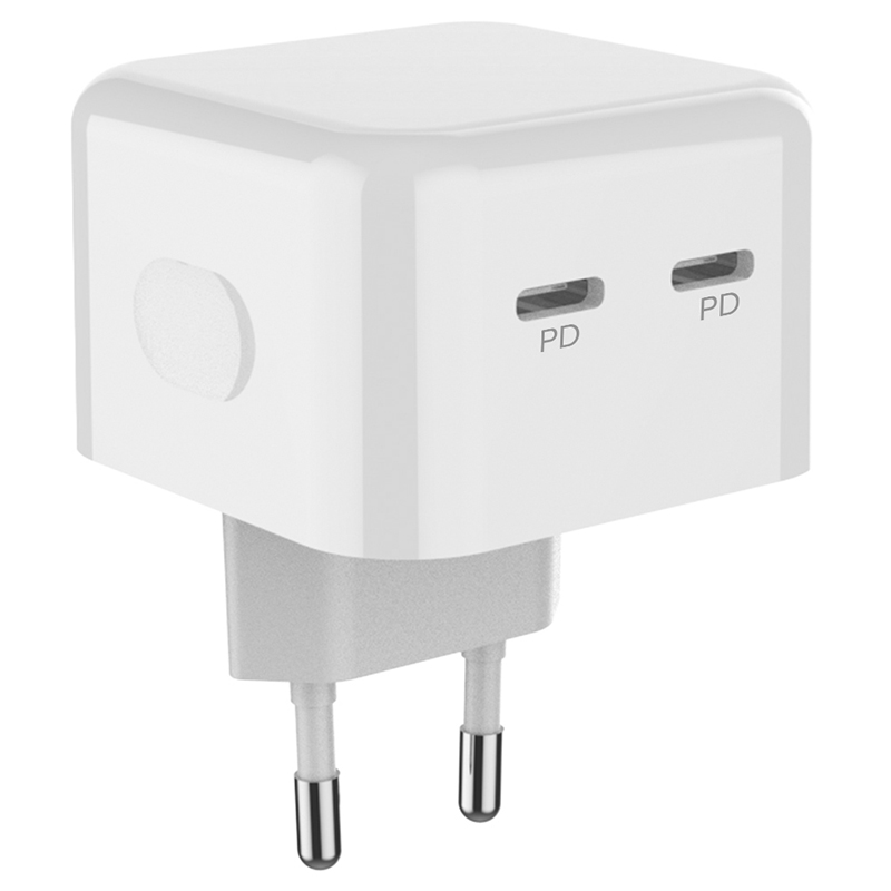 Зарядное устройство Pero TC18 USB-C + USB-C PD 35W White TC18W в Москвe