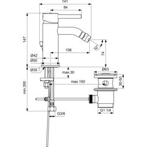 Смеситель для биде Ideal Standard Ceraline (BC197AA) в Москвe