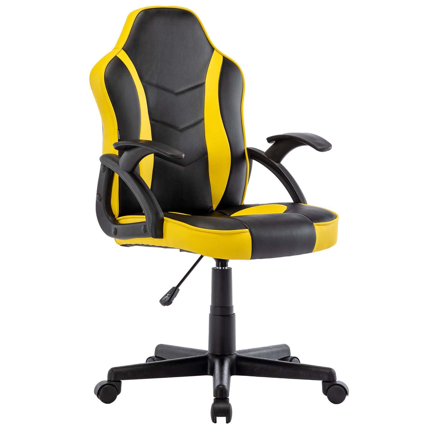 Кресло компьютерное BRABIX Shark GM-203, экокожа, черное/желтое (532514)