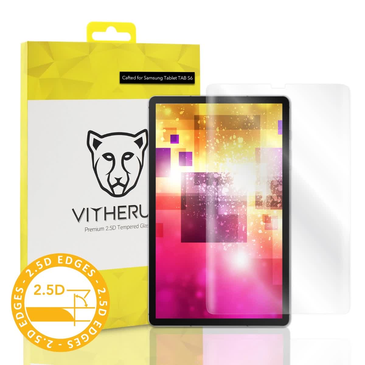 Защитное стекло Vitherum Gold 2.5D для Samsung Galaxy TAB S6, прозрачное в Москвe