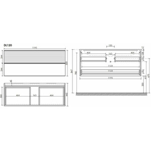 Тумба с раковиной Sancos Delta 120х45 дуб красный/графит (DL120GR, CN7016)