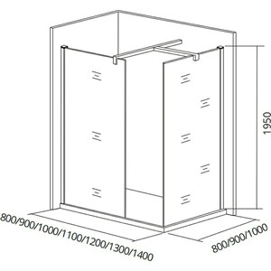 Душевой уголок Good Door Walk-In SP 130х90 с поддоном, прозрачный, хром (SP-130-C-CH)