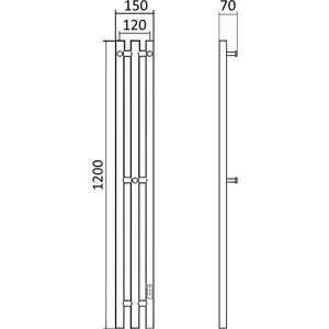 Полотенцесушитель электрический Маргроид Inaro 15x120 правый, черный матовый (Inaro3v-12012-1049-9005R) в Москвe