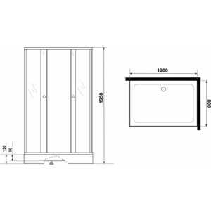 Душевой уголок Niagara Eco 120x80 с поддоном, тонированный, черный (0121432QT)