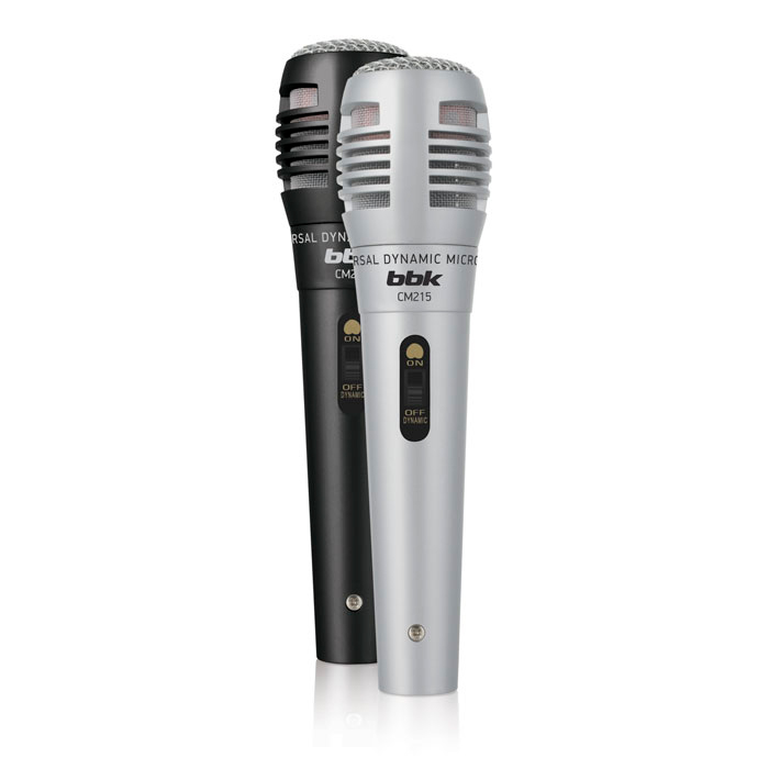 Микрофон BBK CM215, динамический, черный/серебристый (CM215)