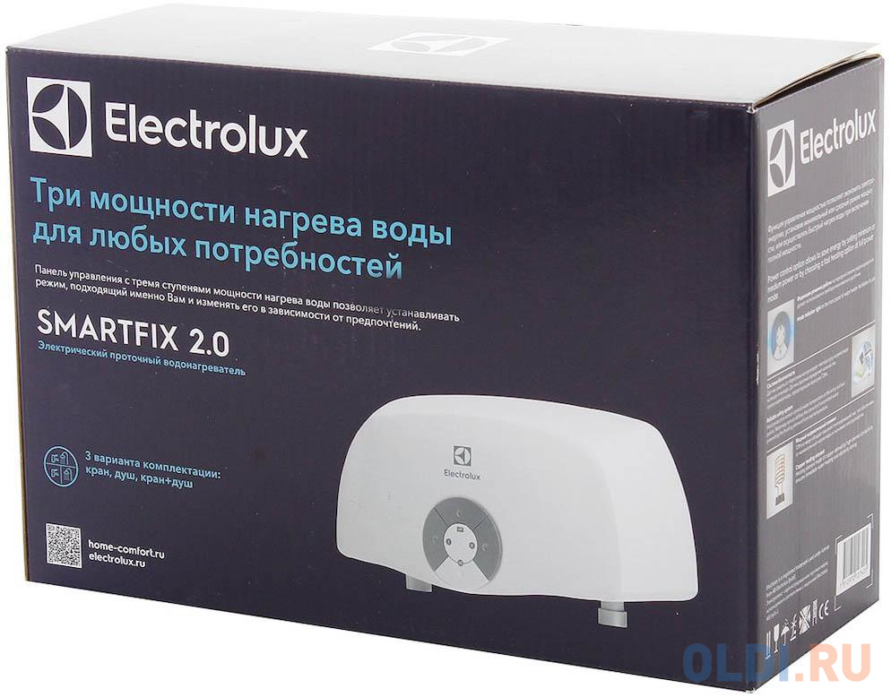 Водонагреватель проточный Electrolux Smartfix 2.0 6.5 TS 6500 Вт 3,7 л кран+душ в Москвe