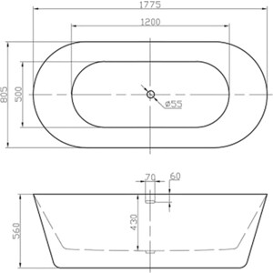 Акриловая ванна BelBagno 180х80 (BB306-1775) в Москвe