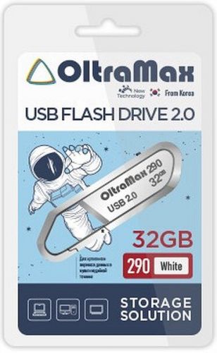 Флешка 32Gb USB 2.0 OltraMax 290, белый (OM-32GB-290-White)