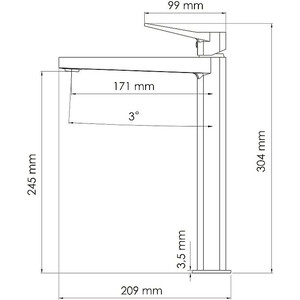 Смеситель для раковины Wasserkraft Bever черный матовый (2403H)