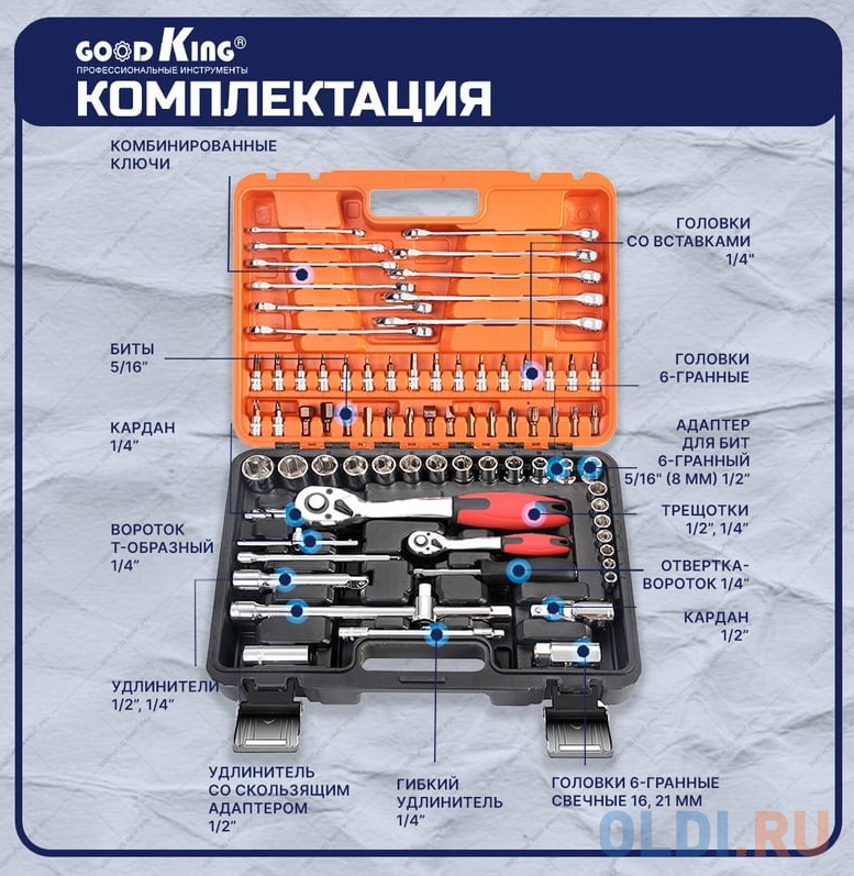 GOODKING Набор инструментов 78 предметов K-10078 в Москвe