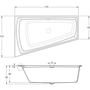 Акриловая ванна Riho Still Smart 170x110 R правая, с каркасом (B101001005, 2YNST2046)