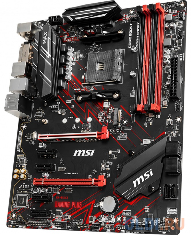 Материнская плата MSI B450 GAMING PLUS MAX Socket AM4 AMD B450 4xDDR4 2xPCI-E 16x 4xPCI-E 1x 6 ATX Retail