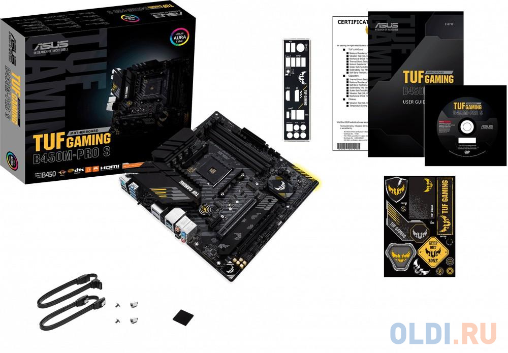 Материнская плата ASUS TUF GAMING B450M-PRO S Socket AM4 AMD B450 4xDDR4 2xPCI-E 16x 1xPCI-E 1x 4 mATX Retail