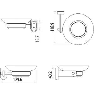 Мыльница Lemark Omega хром (LM3143C)