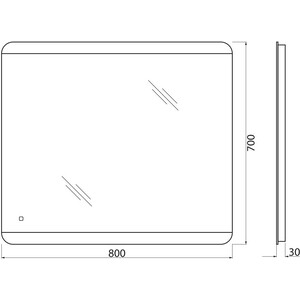 Зеркало BelBagno Spc-Cez 80х70 с подсветкой, сенсор (SPC-CEZ-800-700-LED-TCH)