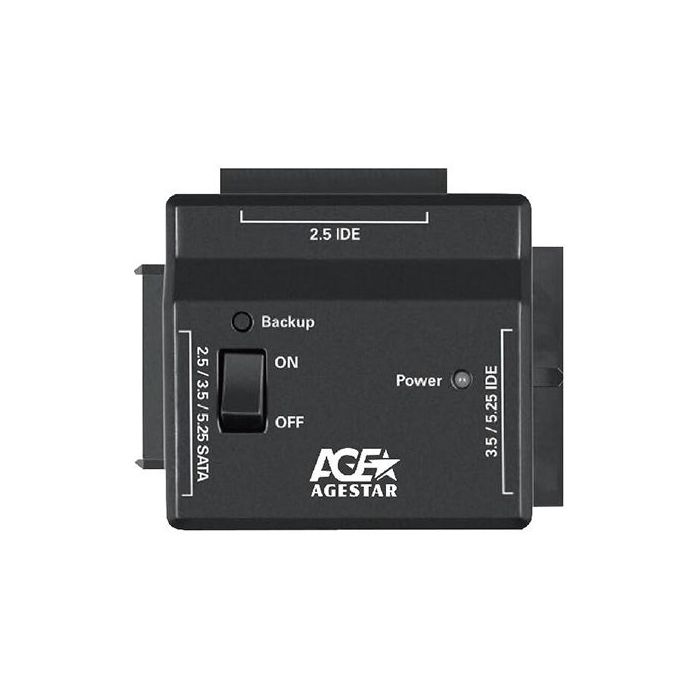 Адаптер-переходник для HDD AgeStar FUBCP2 IDE SATA пластик черный 2.5" 3.5" 5.25" в Москвe