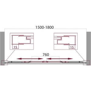 Шторка для ванны BelBagno Unique VF-2 190x140 прозрачная, хром (UNIQUE-VF-2-150/180-140-C-Cr)