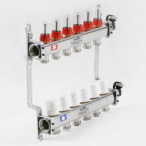 Коллекторная группа Uni-Fitt 1''х3/4'' 6 выходов с расходомерами и термостатическими вентилями (450I4306)