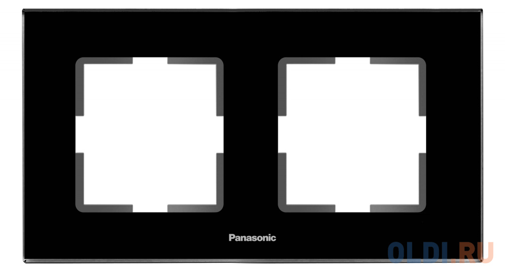 Рамка Panasonic Karre Plus WKTF08023GG-RU 2x горизонтальный монтаж стекло черный (упак.:1шт)
