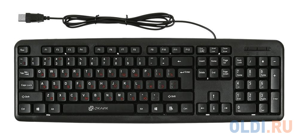 Клавиатура Oklick 180 V2 Black USB