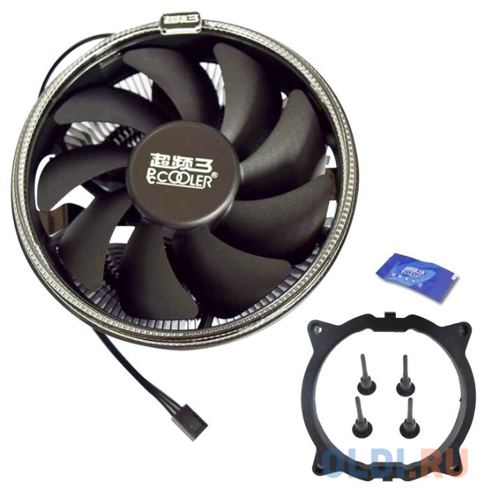 Кулер PCCooler E126M B S775/115X/AM2/2+/AM3/3+/AM4/FM1/FM2/2+ (48 шт/кор, TDP 92W, вент-р 120мм с PWM, Blue LED FAN, 1000-1800RPM, 26.5dBa) Retail Col