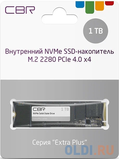 CBR SSD-001TB-M.2-EP22, Внутренний SSD-накопитель, серия "Extra Plus", 1000 GB, M.2 2280, PCIe 4.0 x4, NVMe 1.4, Phison PS5018-E18, 3D TLC N