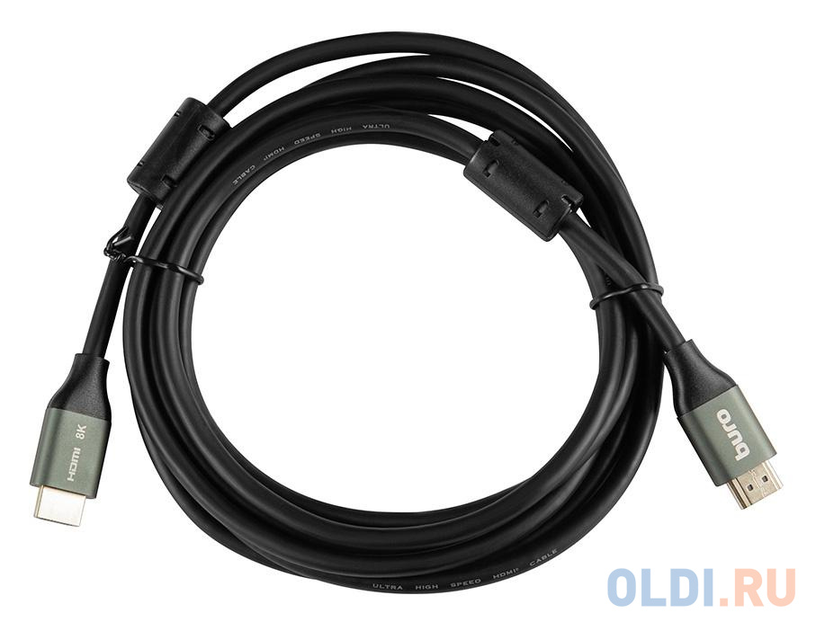 Кабель HDMI 3м Бюрократ BHP-HDMI-2.1-3G круглый черный