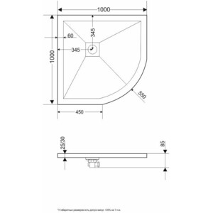 Душевой поддон Grossman Strong 100х100 белый (GR-S1100100) в Москвe