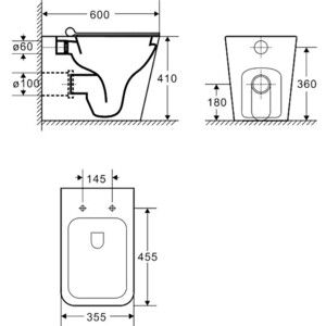 Комплект унитаза Grossman GR-4414 Grohe Rapid SL микролифт, белый, клавиша хром