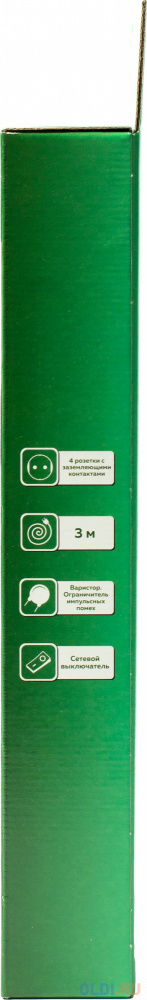 Сетевой фильтр Юнивольт 00-00000387 3м (4 розетки) белый (коробка)