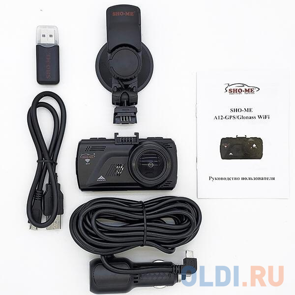 Видеорегистратор Sho-Me A12-GPS/GLONASS WI-FI черный 5Mpix 1296x2304 1080p 140гр. GPS Ambarella A12