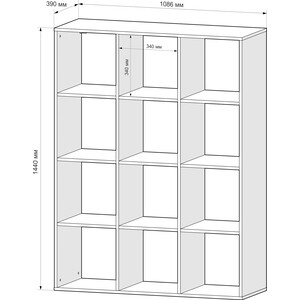 Стеллаж Mebel Ars Калакс 3х4 (венге цаво)