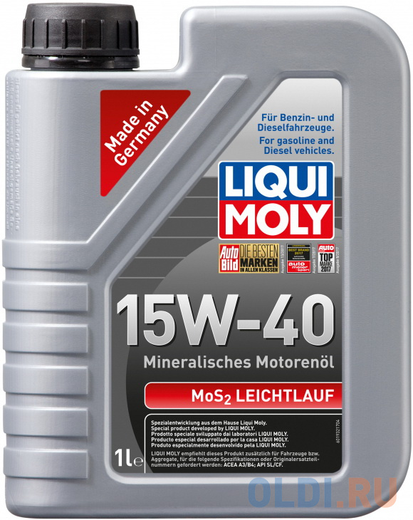 2570 LiquiMoly Мин. мот.масло MoS2 Leichtlauf 15W-40 (1л) в Москвe